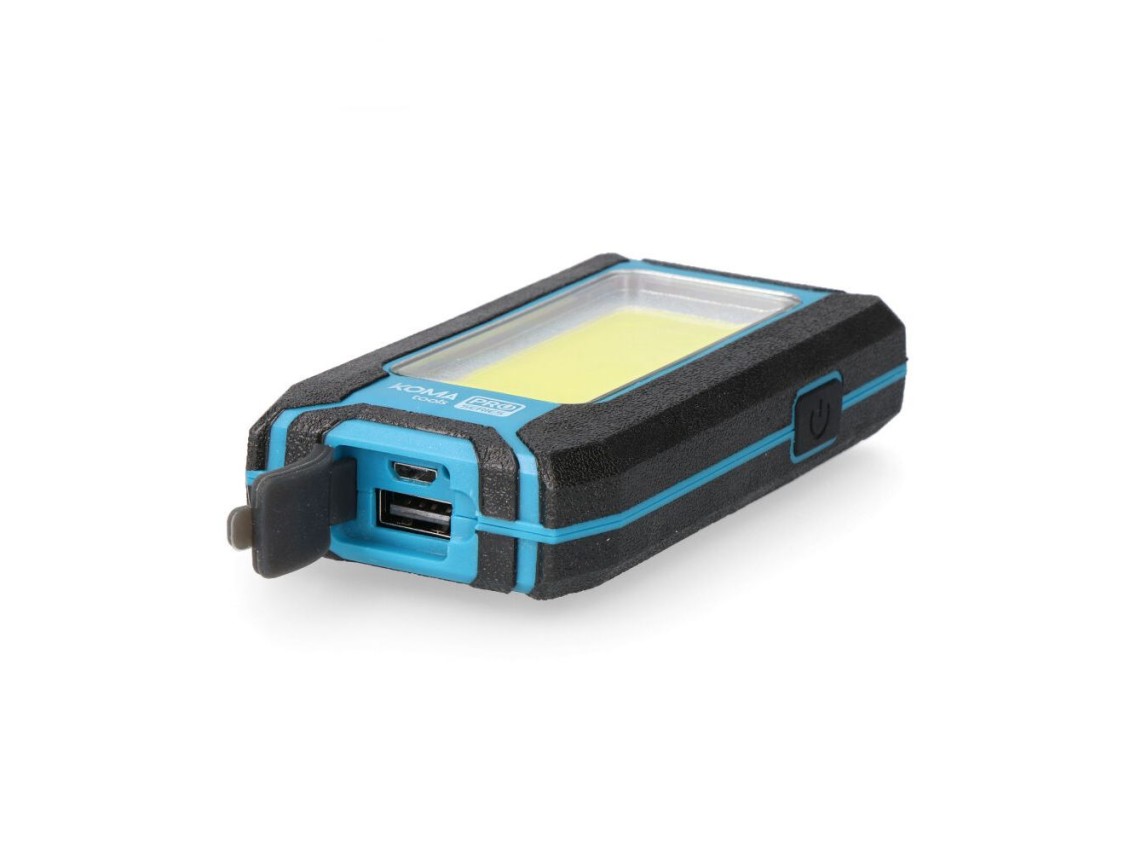 Linterna led cob 10 w 500 lm profesional, recargable, con gancho + iman funcion power bank 60 x 23 x