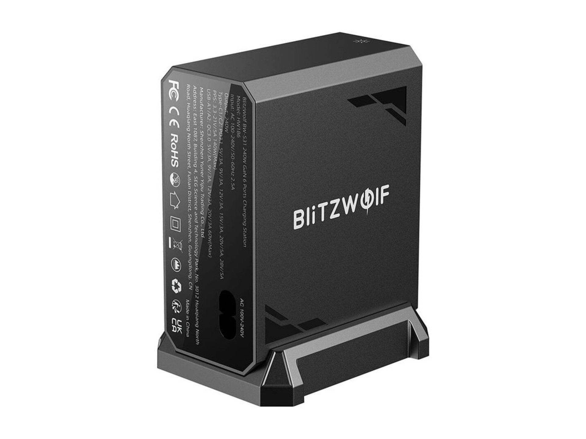 Blitzwolf BW-S31 2xUSB-A, 4xUSB-C, PD, 240W network charger.