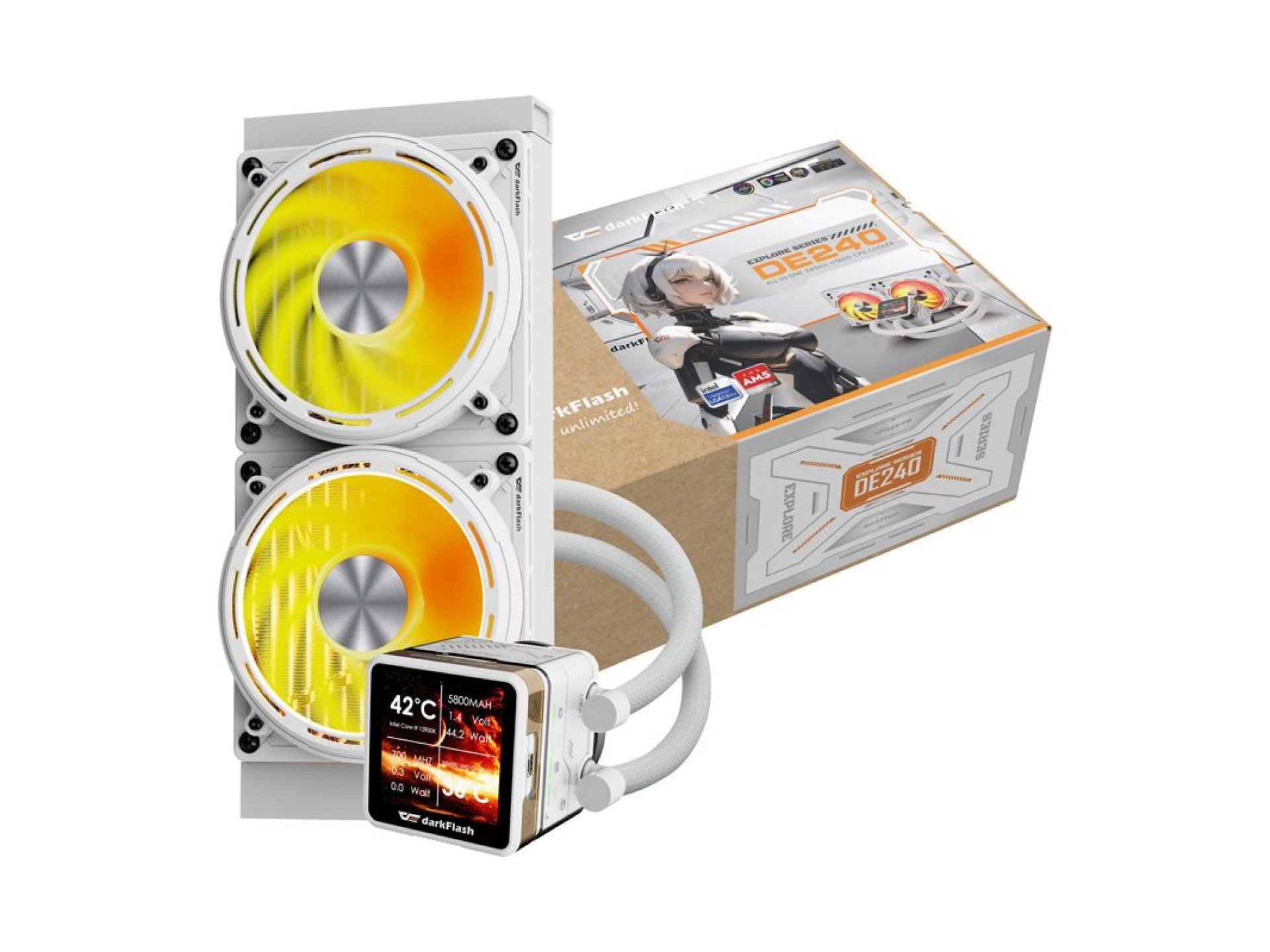 Water cooling for the processor DE240 (white)