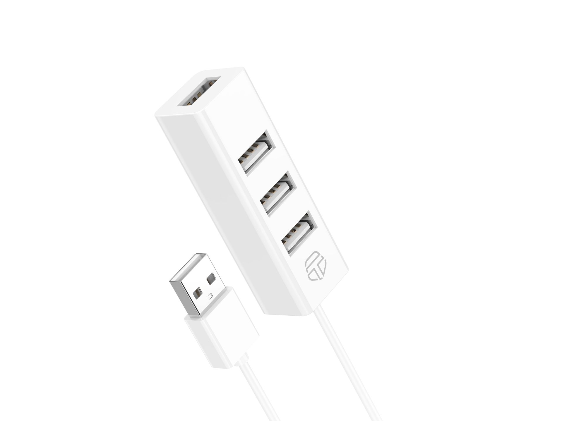 Techancy 4*Usb Hub White Tv3745, 4 Usb Ports for Simultaneous Connection of Multiple External Device