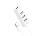 Concentrador USB Techancy TV3745 blanco de 4 puertos para conectar varios dispositivos externos simu