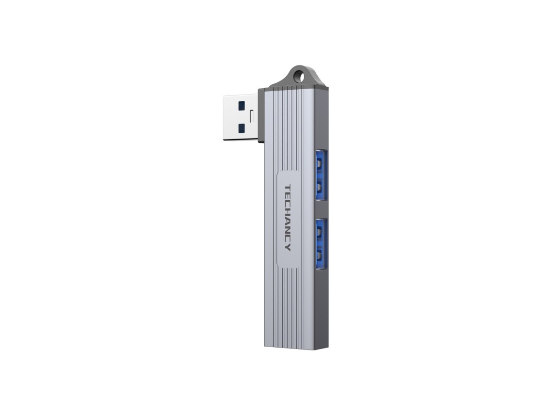 Techancy Hub 3 em 1 USB-A para USB 3.0 KT2906 , compatível com Mac OS/iPad OS/Windows, taxa de trans