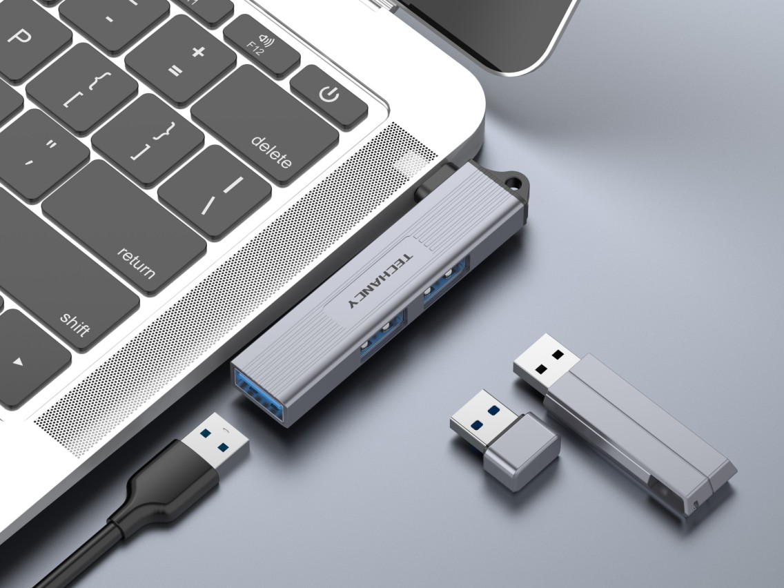 Techancy USB-C Hub to 3-Port USB 3.0 KT2907, Compatible with Mac OS, Windows and Linux, 5Gbps Data T