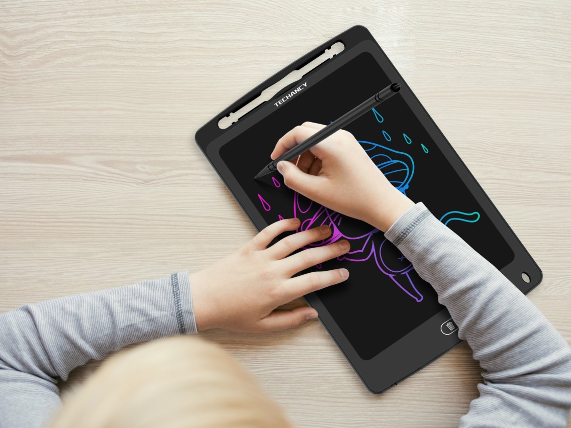 Techancy Tablet De Desenho De Caligrafia 10' TY7902, Lcd Para Desenho A Cores, Fino E Portátil, Apa