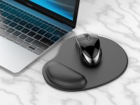 Techancy Mouse Pad with Wrist Support TW2773 Black, Relief from Fatigue in Office and Gaming, Non-Sl