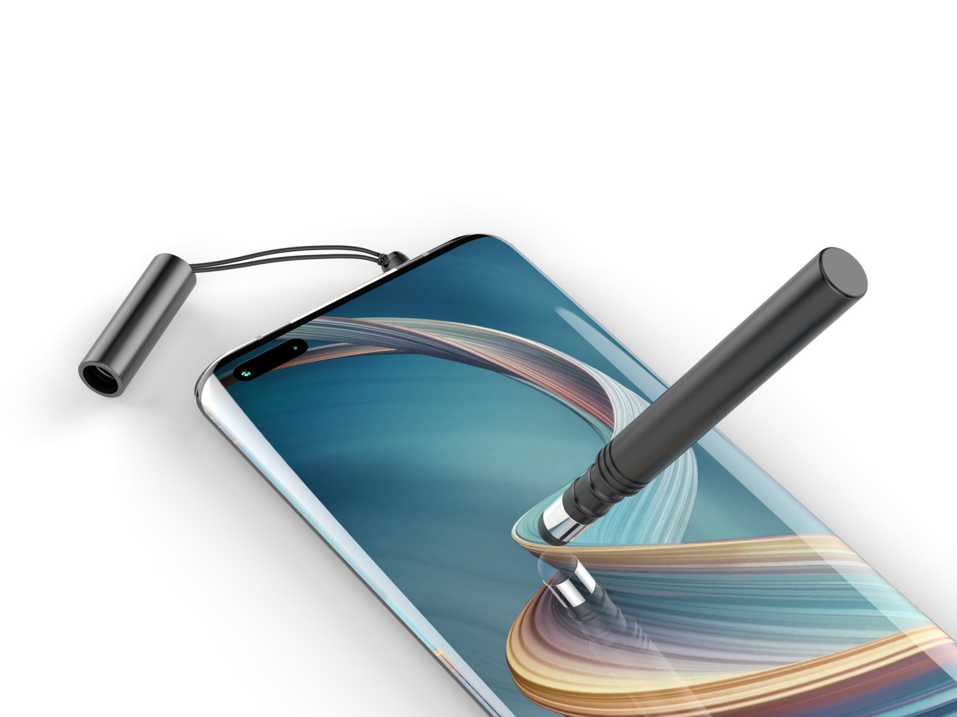 Techancy Mini Stylus Preto TZ6297, Sensibilidade Precisa Para Telemóveis E Tablets, Com Tomada Para