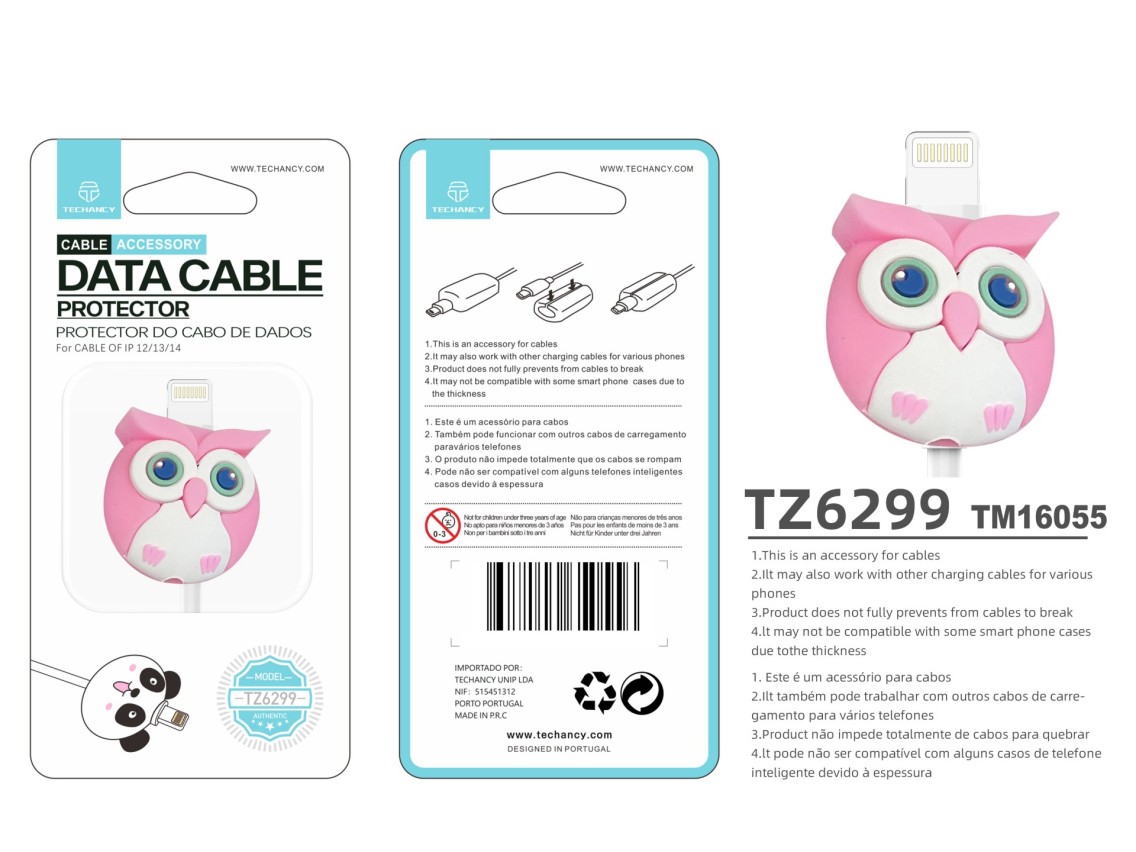 Protector de cable de datos Techancy TZ6299. Protege el cable de datos, resistente a roturas, de sil