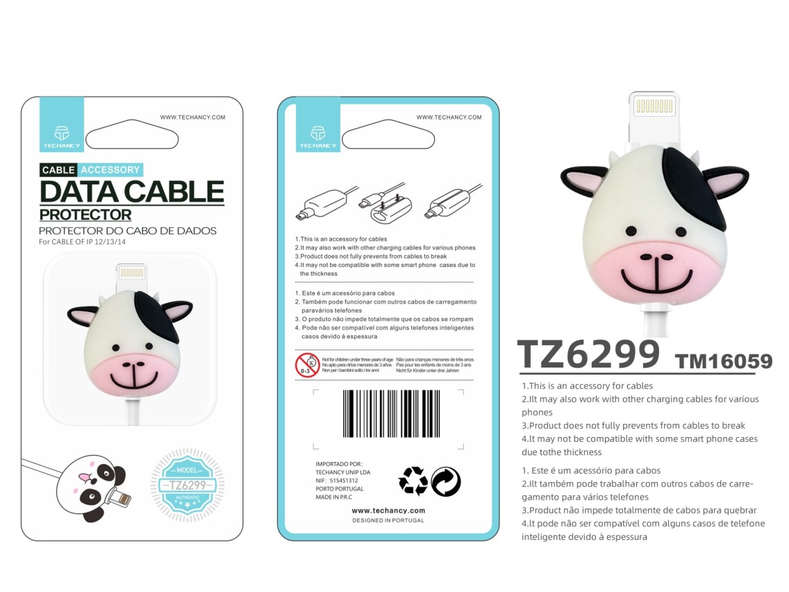 Protector de cable de datos Techancy TZ6299. Protege el cable de datos, resistente a roturas, de sil