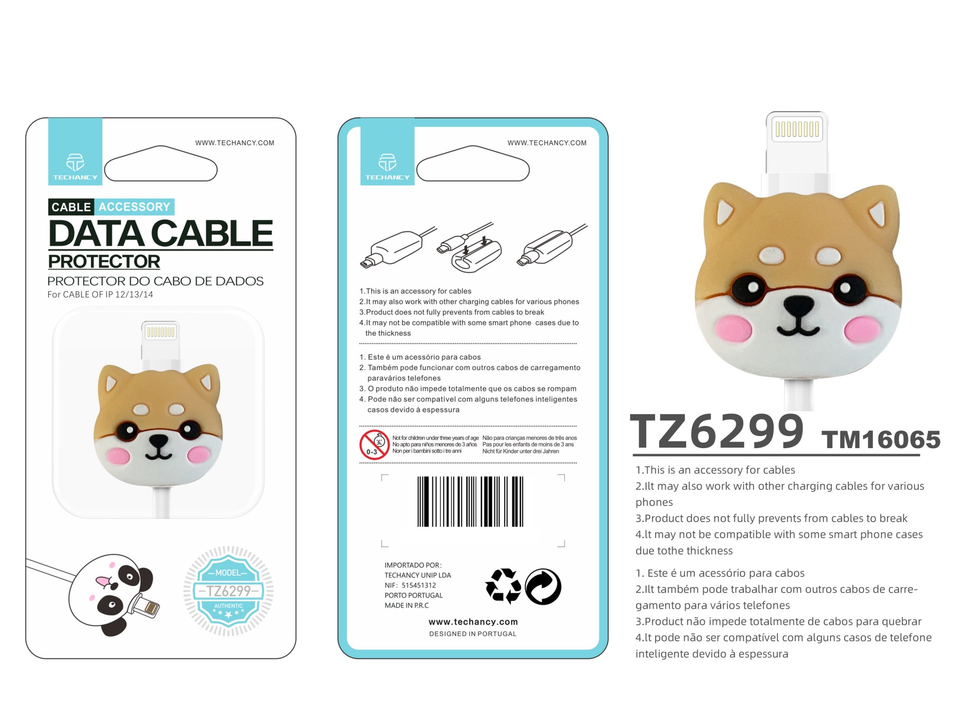 Protector de cable de datos Techancy TZ6299. Protege el cable de datos, resistente a roturas, de sil