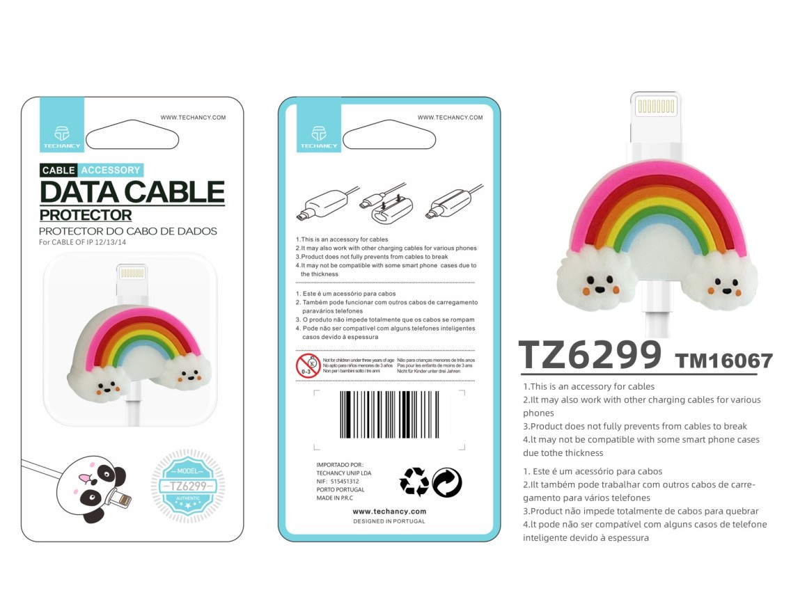Protector de cable de datos Techancy TZ6299. Protege el cable de datos, resistente a roturas, de sil