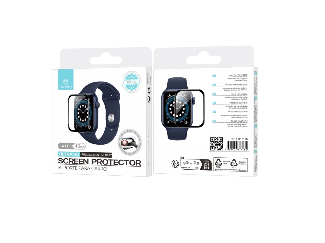Techancy Screen Protector for Smart Watches KC2116, Compatible with Iwatch-40mm, Anti-Scratch, Ultra