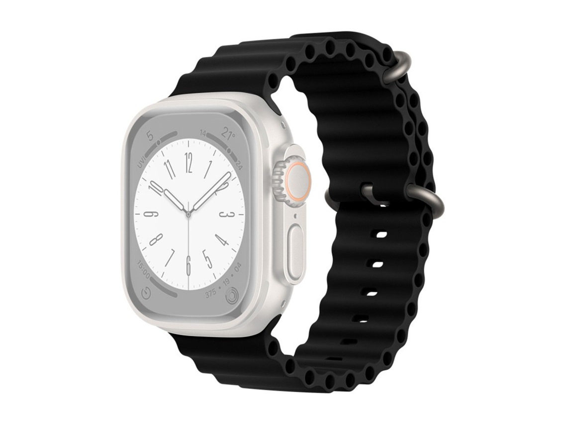Techancy Bracelete De Silicone Preta KC2122, Compatível Com Apple Watch 38 Mm/40 Mm/41 Mm, Material