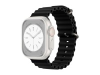 Techancy Black Silicone Strap KC2122, Compatible with Apple Watch 38mm/40mm/41mm, Soft Silicone Mate