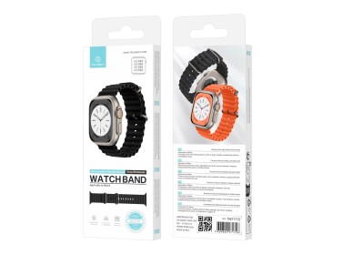 Techancy Black Silicone Strap KC2122, Compatible with Apple Watch 42mm/44mm/45mm/49mm, Soft Silicone Techancy Black Silicone Strap KC2122, Compatible with Apple Watch 42mm/44mm/45mm/49mm, Soft Silicone