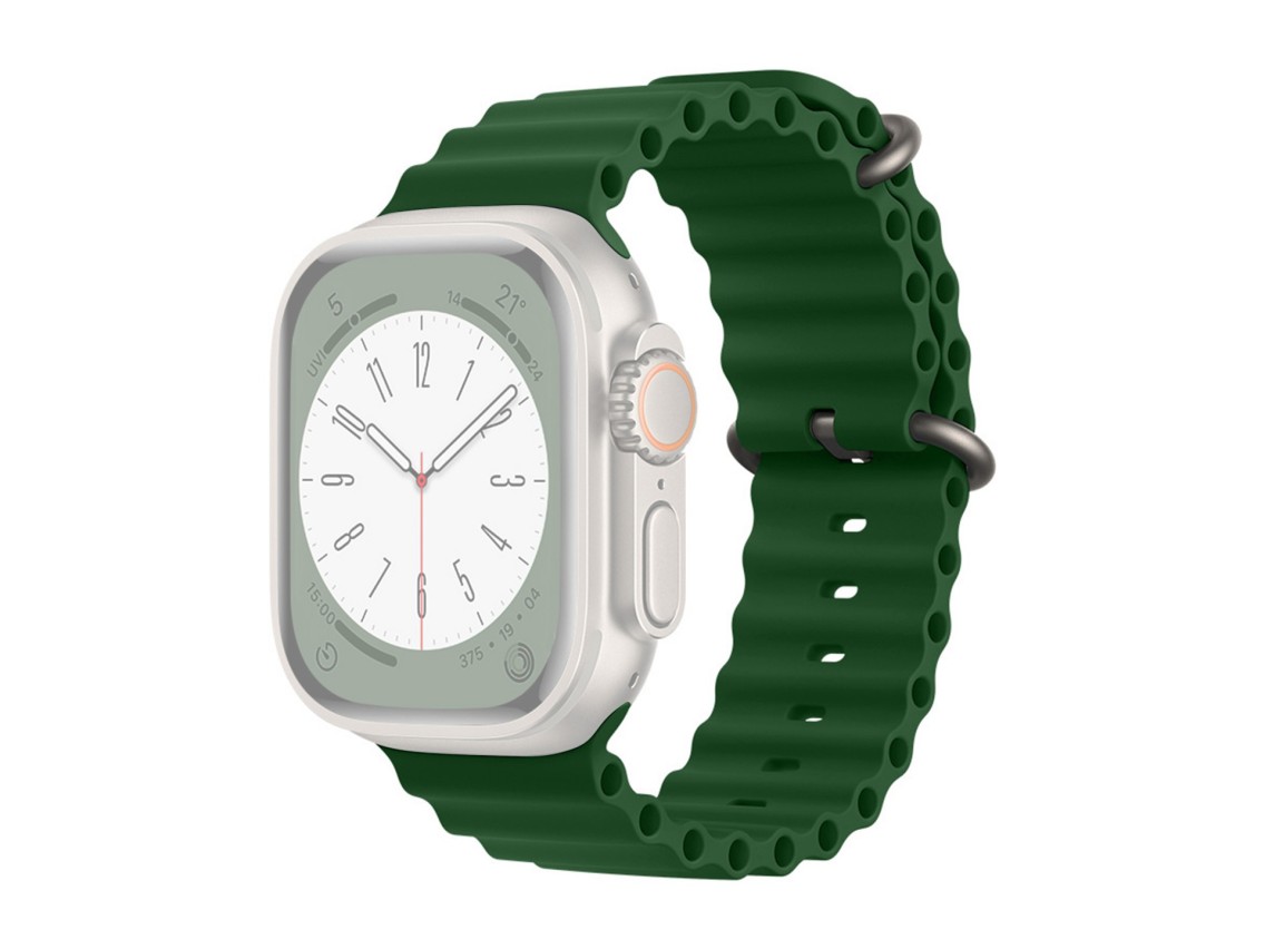 Correa de silicona verde Techancy KC2122, compatible con Apple Watch de 38 mm, 40 mm y 41 mm, silico