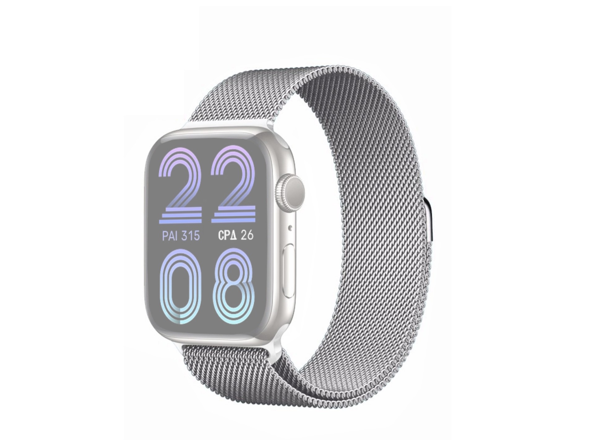 Techancy Silver Magnetic Metal Band KC2123, Replacement Band, Compatible with Apple Watch Series: 49