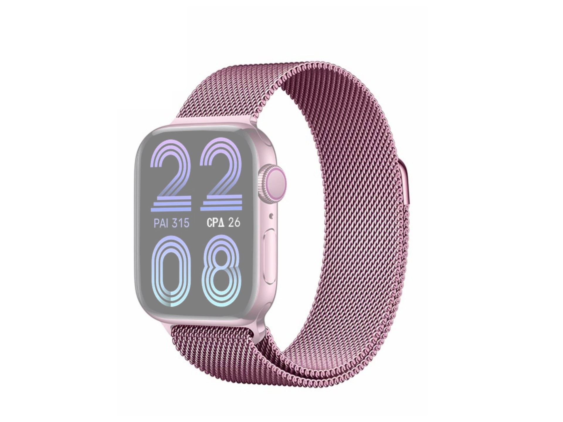 Techancy Pink Magnetic Metal Band KC2123, Replacement Band, Compatible with Apple Watch Series: 49mm