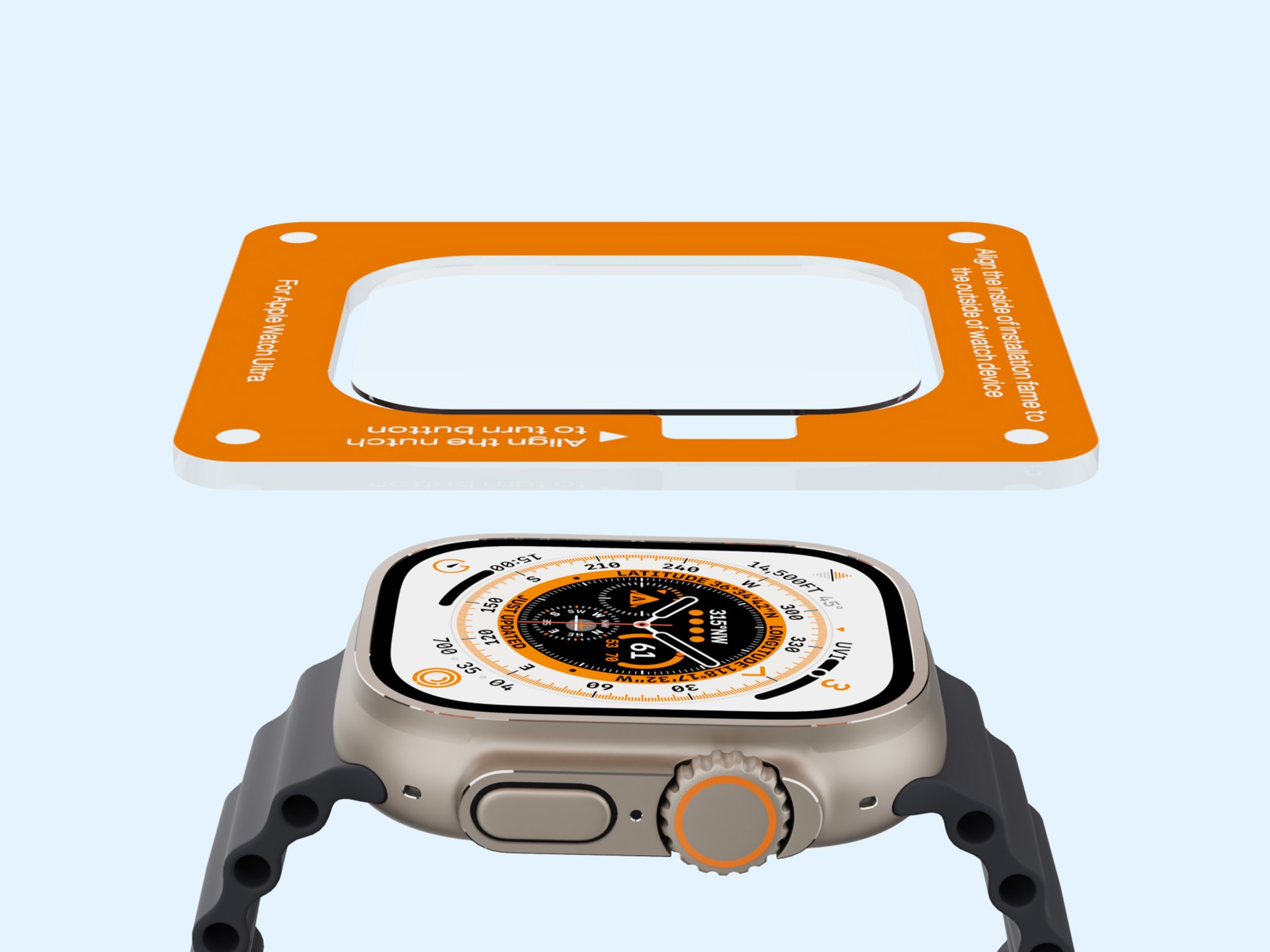 Protector de pantalla de vidrio templado Techancy KC2124, compatible con Apple Watch Ultra 49 mm, su