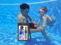 Techancy Waterproof Cell Phone Case TU7446, 8.9", Large Capacity, Compatible with More Devices, Blac