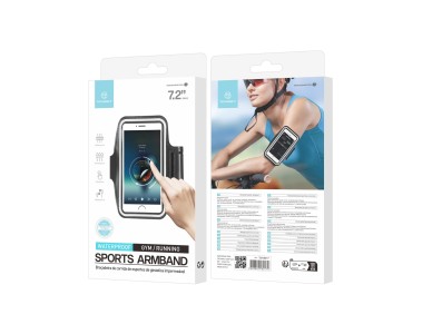Bolsa de brazo deportiva Techancy TU7447, teléfono celular de 7,2", pantalla táctil transp