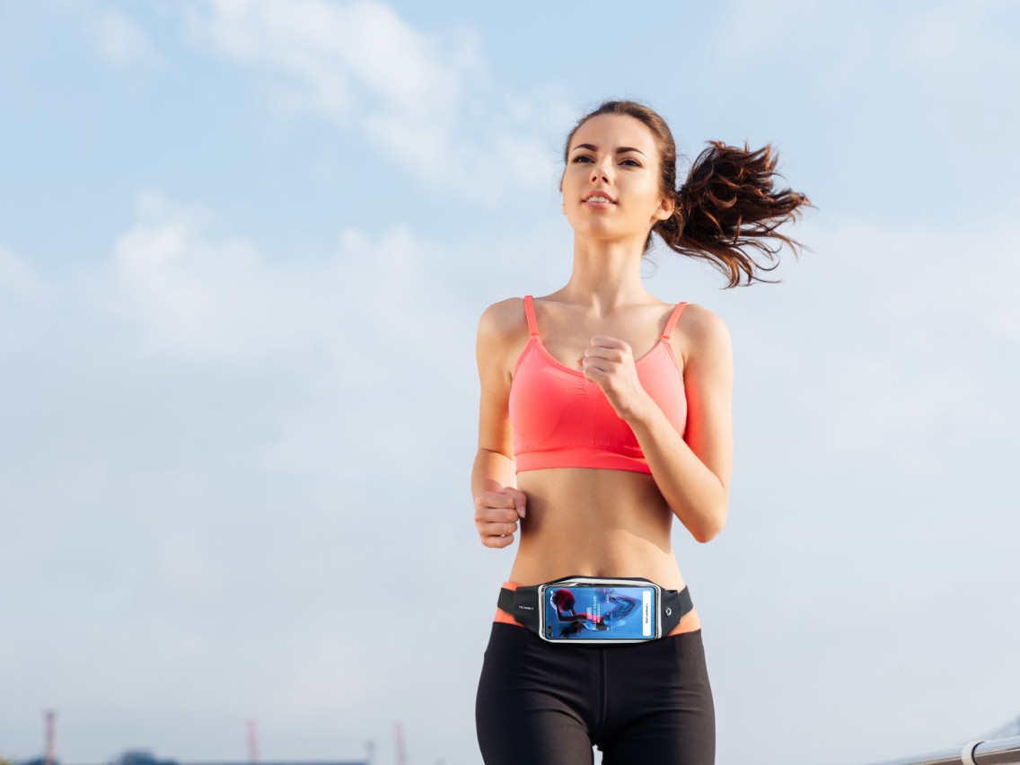Techancy Sports Waist Pack, TU7449, Cintura El�stica Ajust�vel. Grande Capacidade Para Telem�vel, Ch
