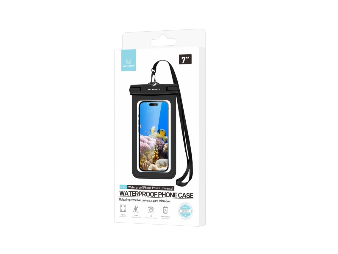 Techancy Bolsa Para Telemóvel À Prova De Água De 7,0 Polegadas Da, TU7451 À Prova De Água Ipx8, Foto