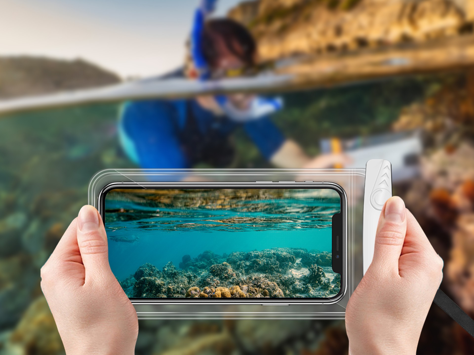 Techancy Bolsa Para Telemóvel À Prova De Água De 7,0 Polegadas Da TU7451 À Prova De Água Ipx8, Fotos