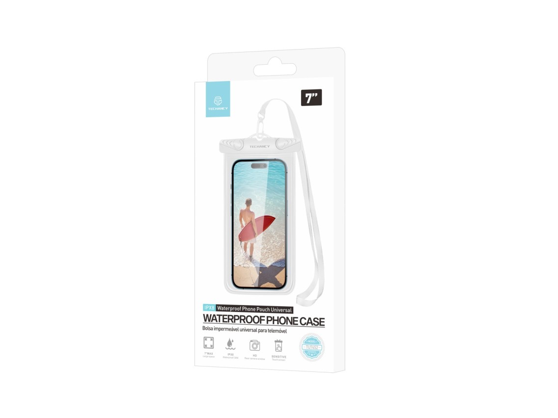 Techancy Bolsa Para Telemóvel À Prova De Água De 7,0 Polegadas Da TU7451 À Prova De Água Ipx8, Fotos