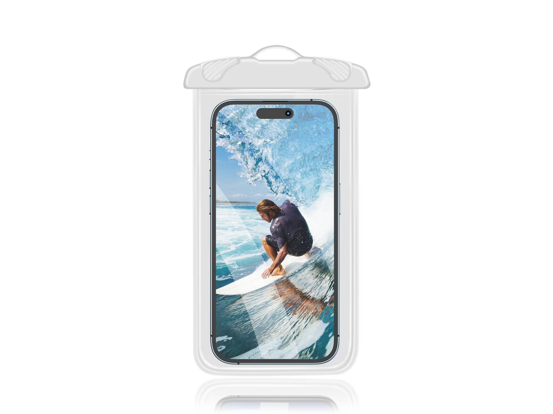 Techancy Capa De Telemóvel À Prova De Água Branca TU7453. Capacidade Extra Grande De 7,2 Polegadas,