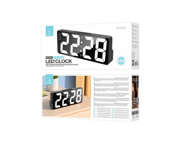Techancy Despertador Multifun��es Led Preto MC1500, Com Rel�gio, Data, Alarme, Ecr� De Temperatura E