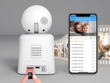 Techancy SH043 Câmara Inteligente com Ecrã, 1080P, Rotação 360°, Visão Techancy SH043 Câmara Inteligente com Ecrã, 1080P, Rotação 360°, Visão