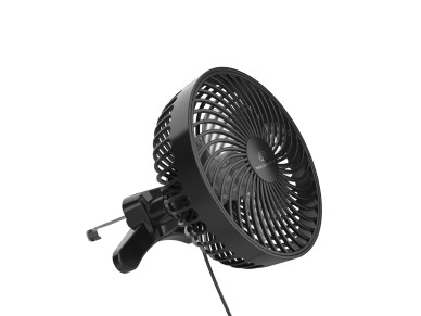 Techancy Ventilador De Carro Usb Preto KL7306, 6 Polegadas, Fluxo De Ar Ajust�vel De 3 Velocidades, 