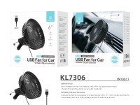 Techancy KL7306 Black USB Car Fan, 6-Inch, 3-Speed Adjustable Airflow, Vent Mount Techancy KL7306 Black USB Car Fan, 6-Inch, 3-Speed Adjustable Airflow, Vent Mount
