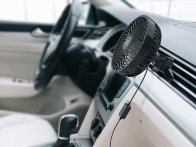 Techancy Ventilador De Carro Usb Preto KL7306, 6 Polegadas, Fluxo De Ar Ajust�vel De 3 Velocidades, 