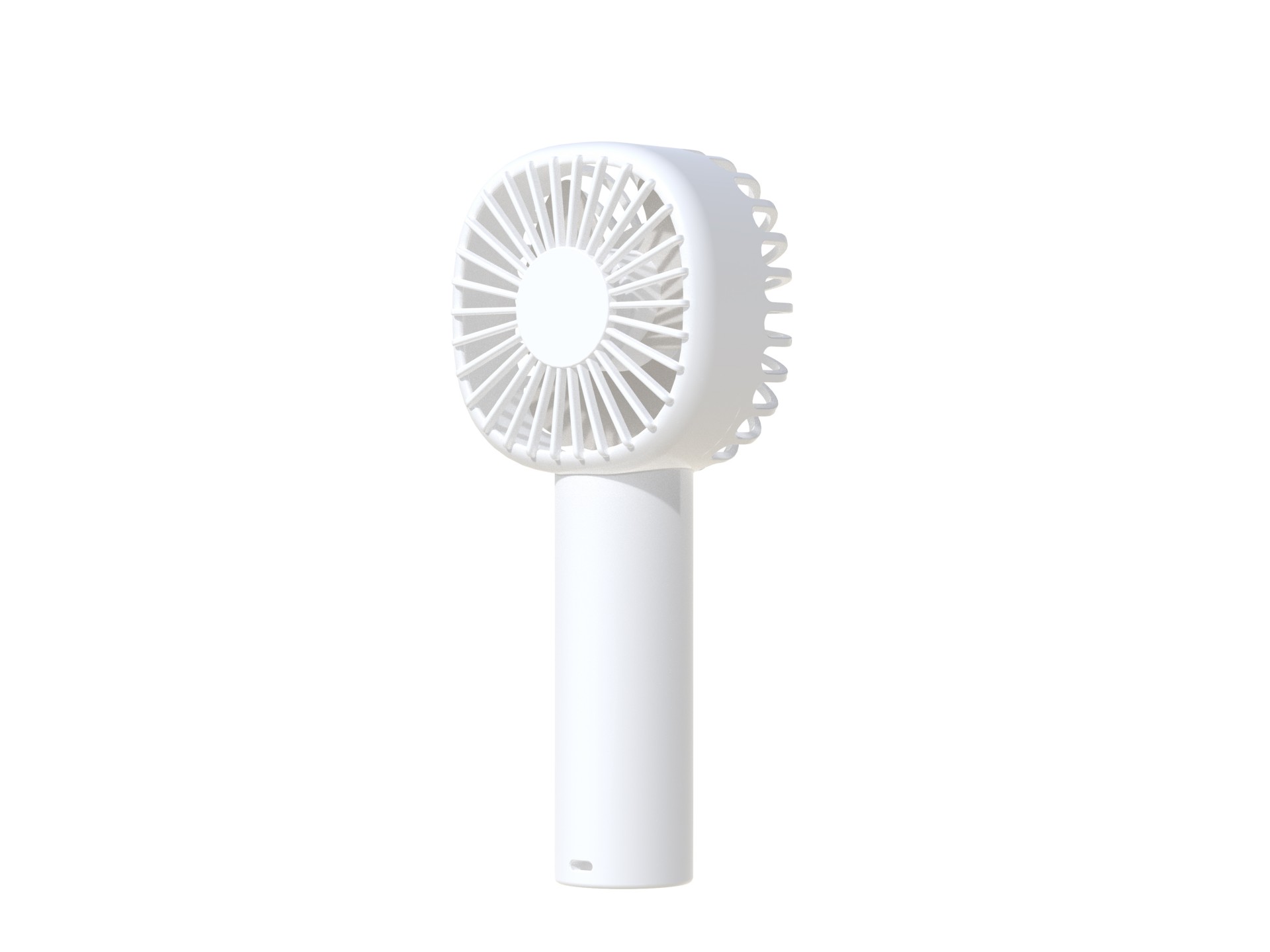 Techancy Mini USB Fan White KL7308 with Fan Holder, Rechargeable Lithium Battery, 3 Speed Modes