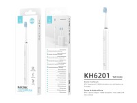 Techancy Escova De Dentes Eléctrica Branca KH6201, À Prova De Água IPX7, Cabeça De Escova Substituív Techancy Escova De Dentes Eléctrica Branca KH6201, À Prova De Água IPX7, Cabeça De Escova Substituív