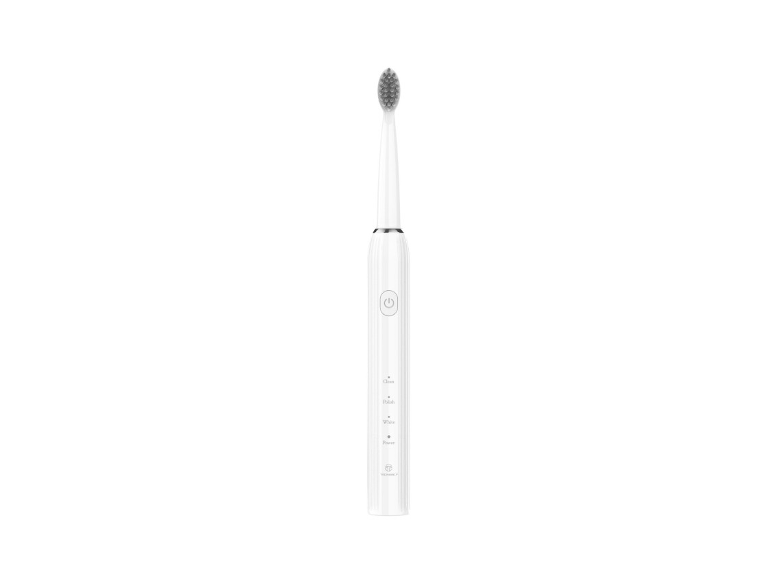 Techancy KH6203 White Electric Toothbrush, IPX7 Waterproof, Replaceable Brush Head, Rechargeable Bat