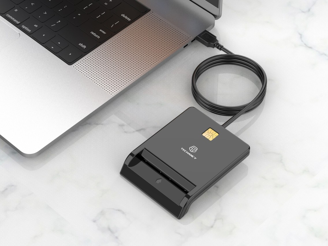 Techancy Smart Chip Reader KJ8811, USB2.0, 480Mbps, Compatible with a Wide Range of Cards and System