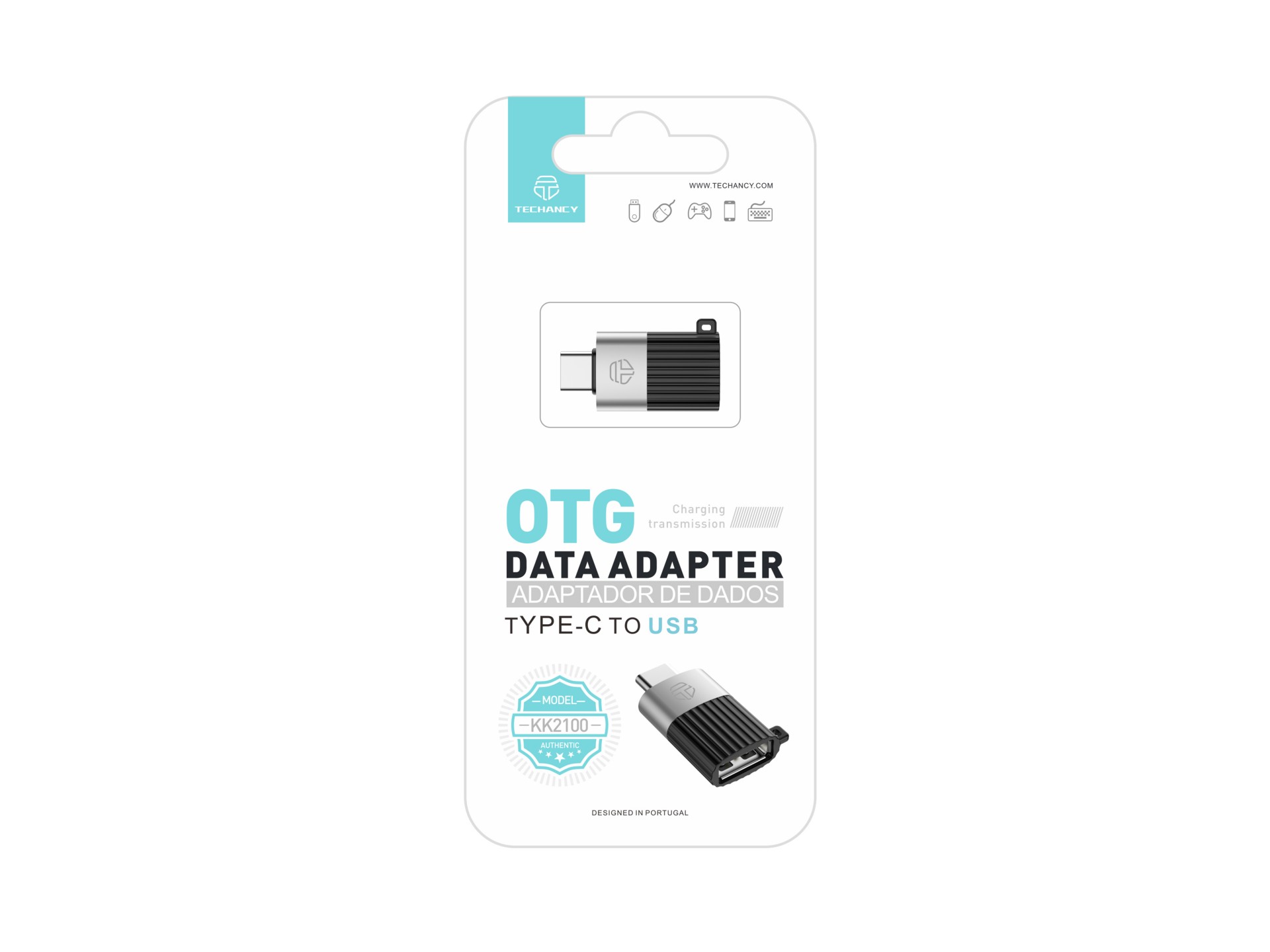Adaptador OTG Techancy KK2100, Tipo C a USB 3.0, compatible con carga y transferencia de datos, comp