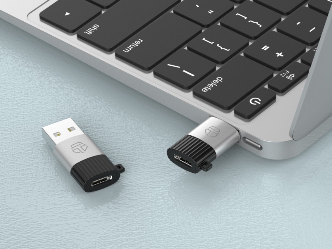 Adaptador OTG Techancy KK2101, USB a tipo C, compatible con carga y transferencia de datos, compacto