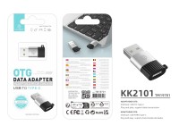 Adaptador OTG Techancy KK2101, USB a tipo C, compatible con carga y transferencia de datos, compacto Adaptador OTG Techancy KK2101, USB a tipo C, compatible con carga y transferencia de datos, compacto