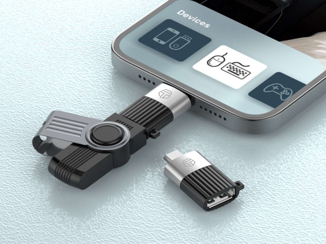 Techancy OTG Adapter KK2102, Micro to USB, Supports Charging and Data Transfer, Compact and Portable