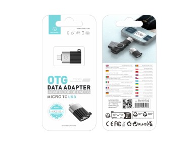 Techancy OTG Adapter KK2102, Micro to USB, Supports Charging and Data Transfer, Compact and Portable