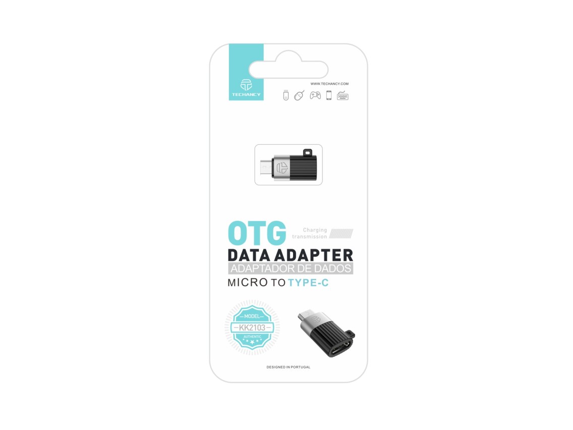 Techancy OTG Adapter KK2103, MICRO to Type-C, Supports Charging and Data Transfer, Compact and Porta
