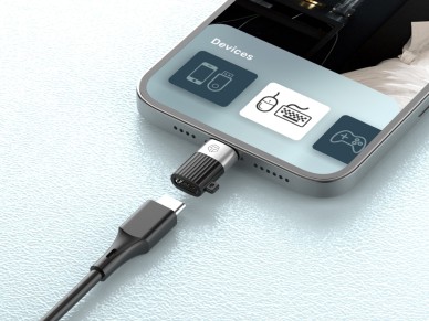 Techancy OTG Adapter KK2105, Lightning to Type-C, Supports Charging and Data Transfer, Compact and P