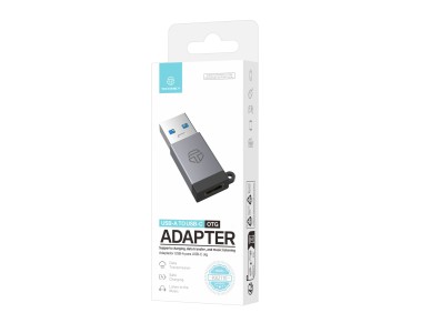 Techancy Adaptador USB-A para USB-C OTG KK2110 , liga de alum�nio, suporte transfer�ncia de dados, c