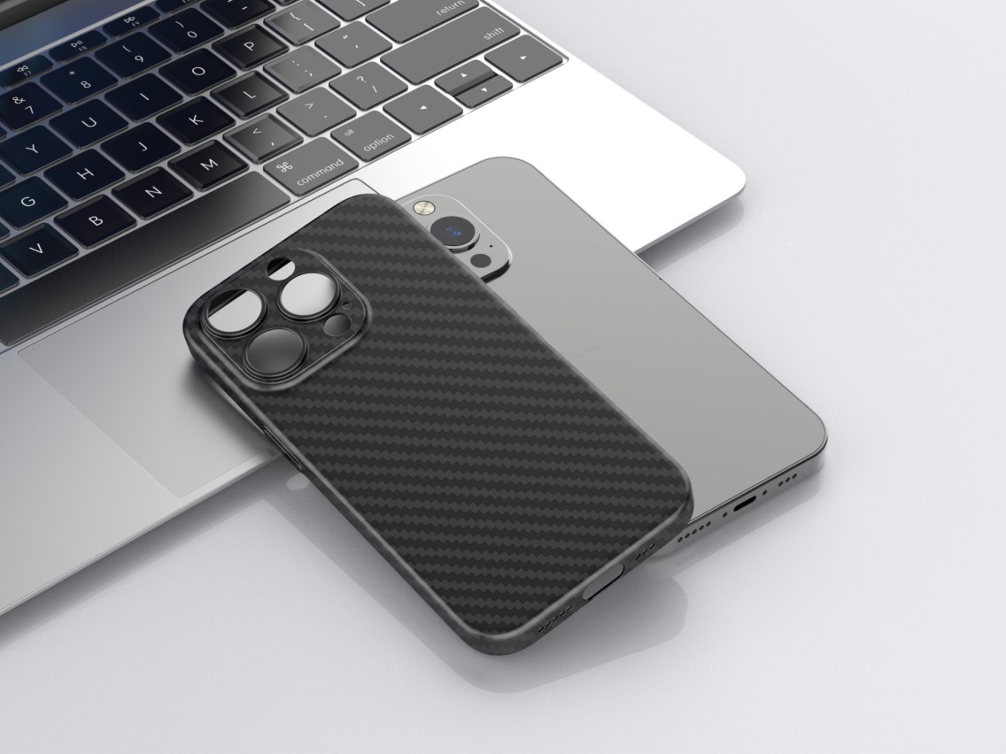 Techancy Capa Para Telem�vel Ultra Fina Em Fibra De Carbono KX5603, Compat�vel Com Iphone 15 Pro Max