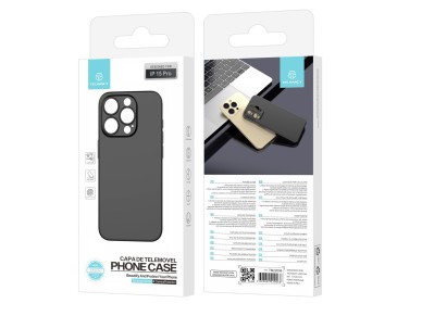 Techancy Ultra Thin Black Cell Phone Case KX5604, Compatible with Iphone 15 Pro Cell Phone, 0.5mm Pp