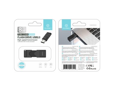 Unidad flash USB Techancy de 8 GB, color negro, LB2901, USB 2.0, compatible con PC, dispositivos m&#