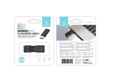 Techancy USB Flash Drive 32GB Black LB2901, USB 2.0, Compatible with PC/Mobile/Mac, Secure File Stor